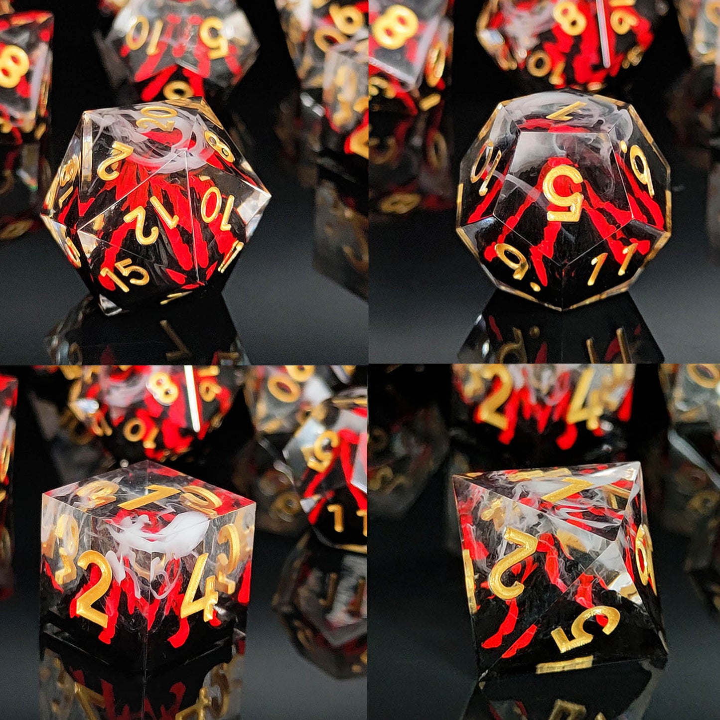 7 delige Resin Dice Set “Eruption Core"