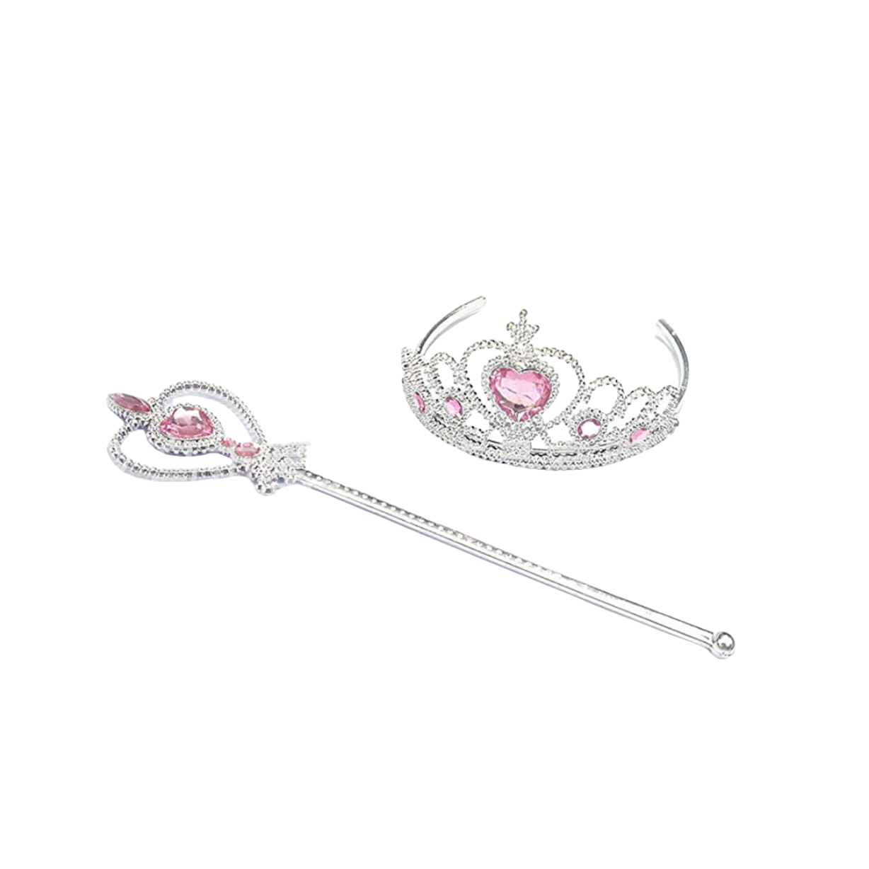 Prinsessen Accessoireset: Kroon met Toverstaf - Roze