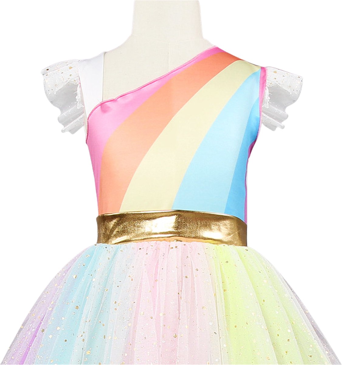 Regenboog Eenhoorn Verkleed Jurk met Haarband