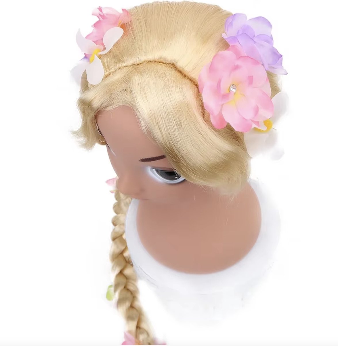 Rapunzel Prinsessen Pruik Blond met lange Vlecht