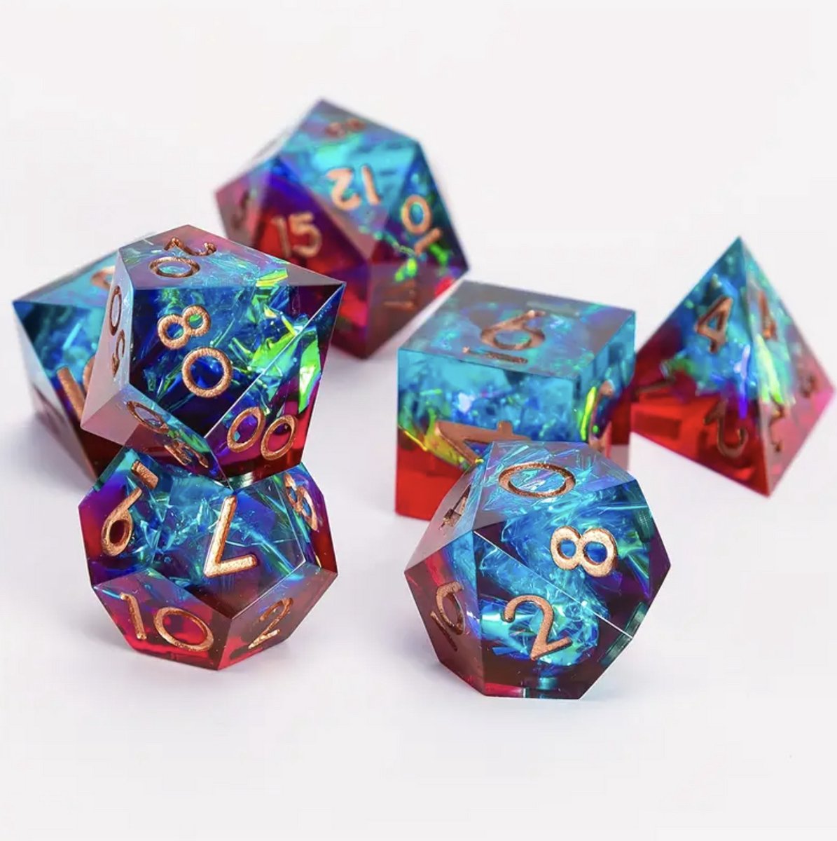 Dungeons and Dragons Dobbelsteen set Rood en Blauw