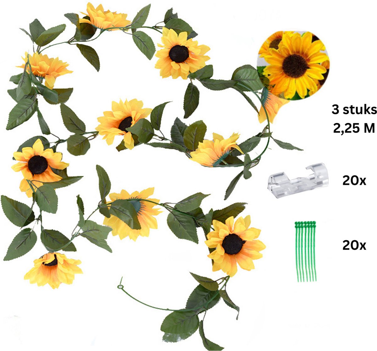 Zonnebloem Slinger Decoratie Set van 3 stuks
