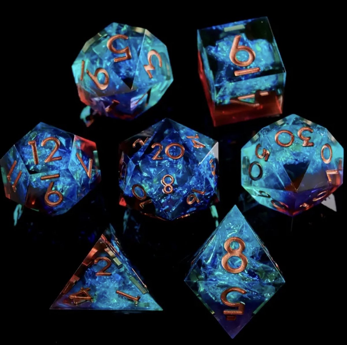 Dungeons and Dragons Dobbelsteen set Rood en Blauw