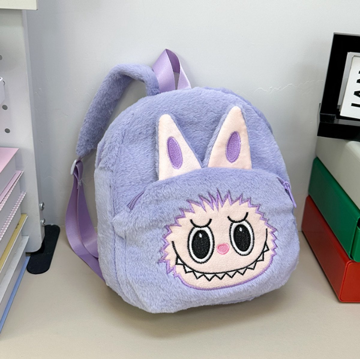 Joya Kids® Fluffy Labubu Rugzak Licht Paars