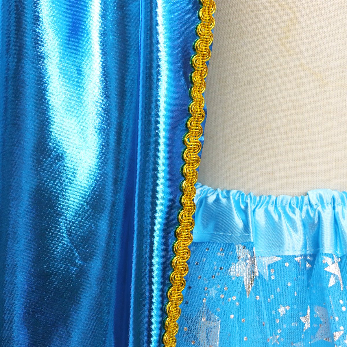 Superhelden Outfit Kind Tutu Rok + Metallic Cape + Masker Blauw
