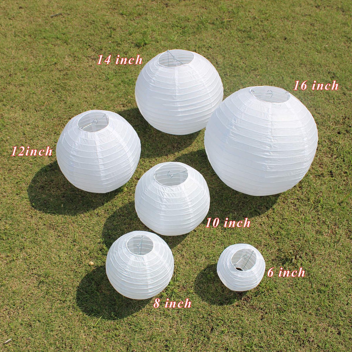 20 Stuks Witte Lampionnen Feest Versiering