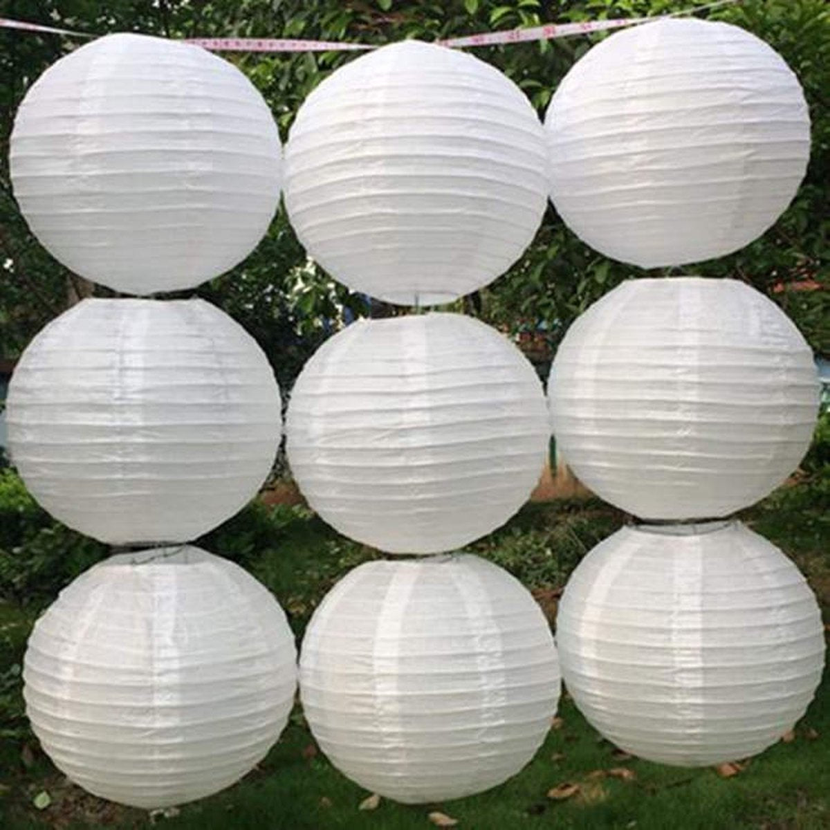 20 Stuks Witte Lampionnen Feest Versiering