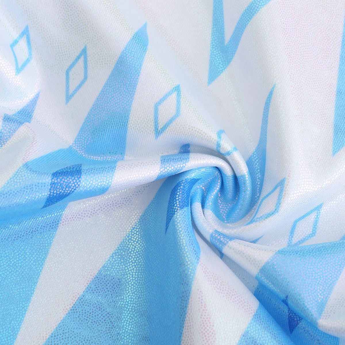 Turnpakje Meisjes met Lange Mouwen, Broekje en Scrunchie Blauw met Wit