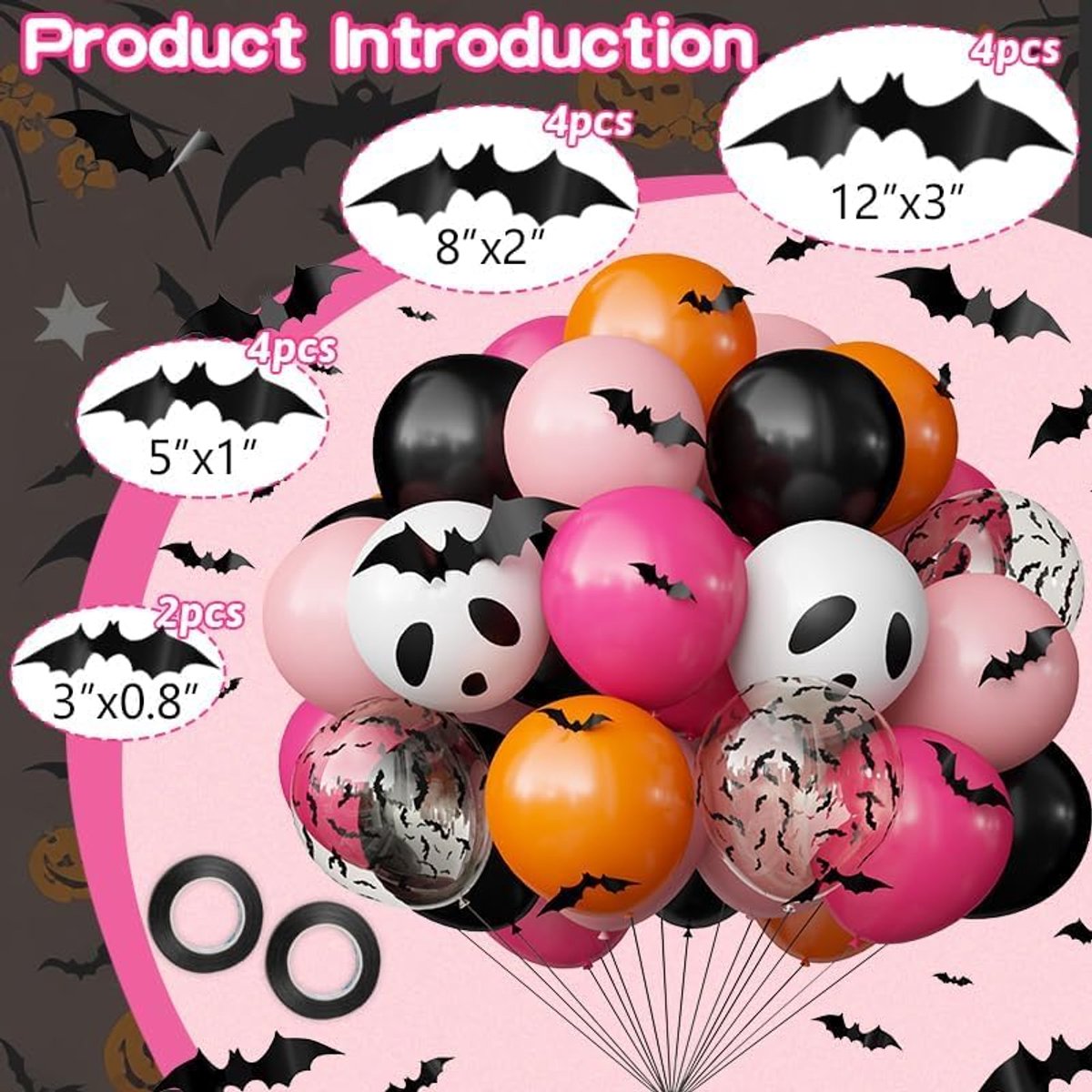 Joya Party® Halloween Ballonnen Versier Set 60-delig Feestset