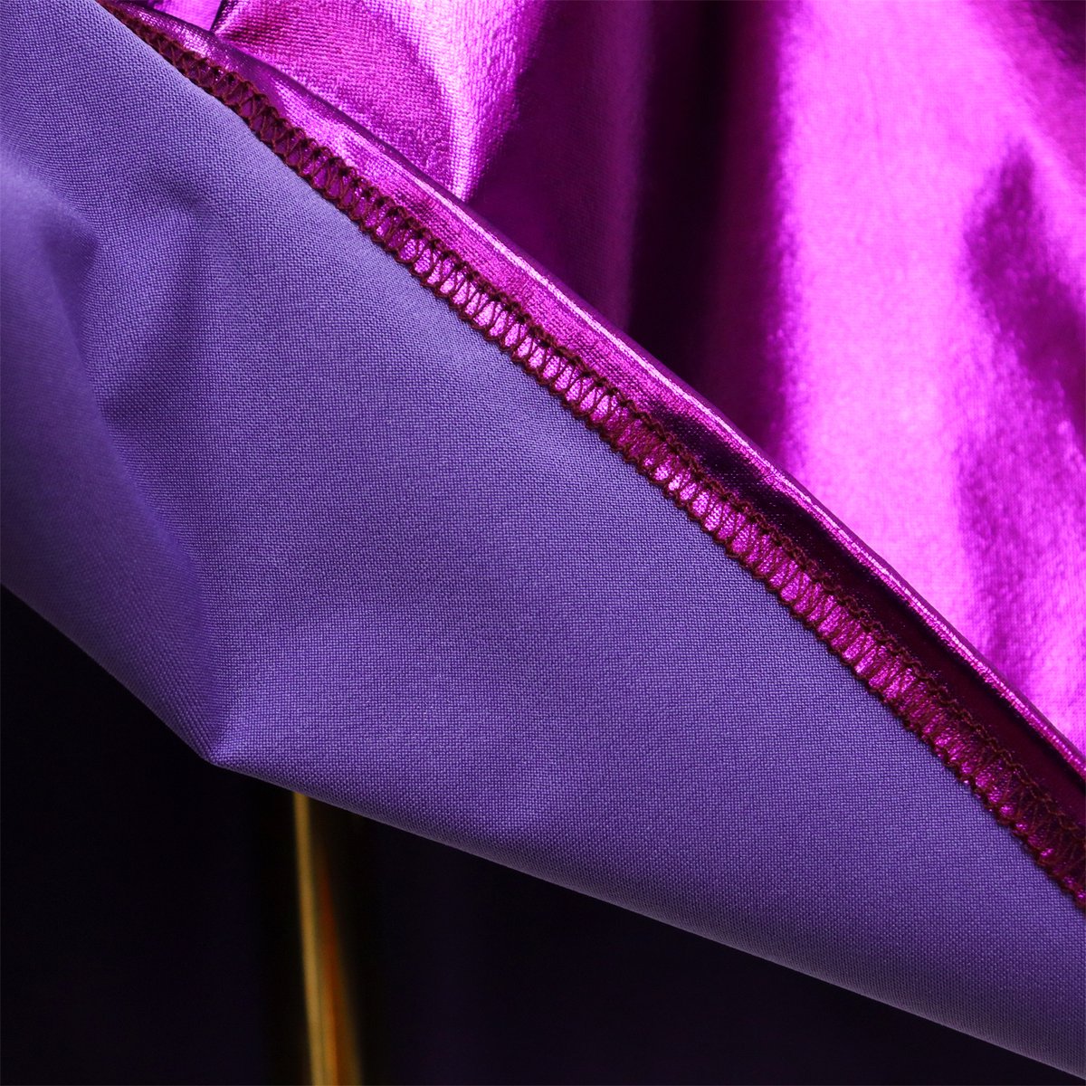 Metallic Superheldin Verkleedjurk met cape en kroon Roze & Paars