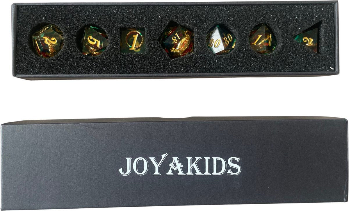 Dungeons and Dragons Dobbelsteen set Groen met Ring in de Stenen
