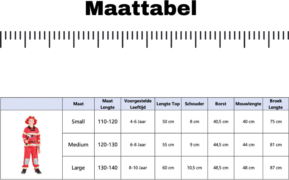 Brandweer Verkleedpak Kind Rood - Brandweerman Sam