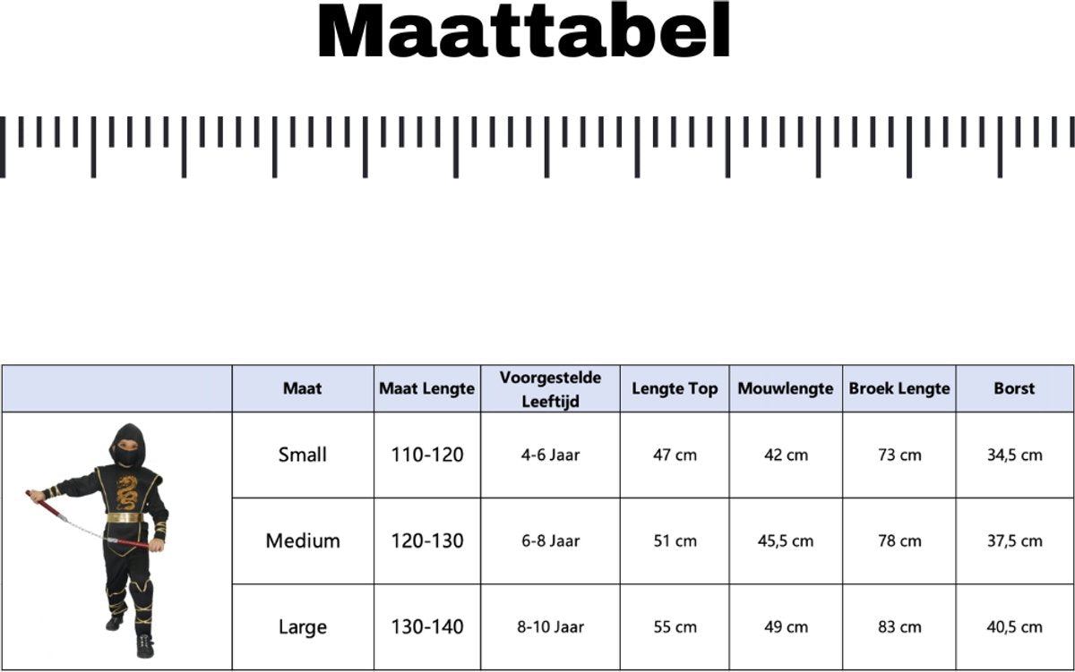 Ninja Verkleedpak Kind Zwart