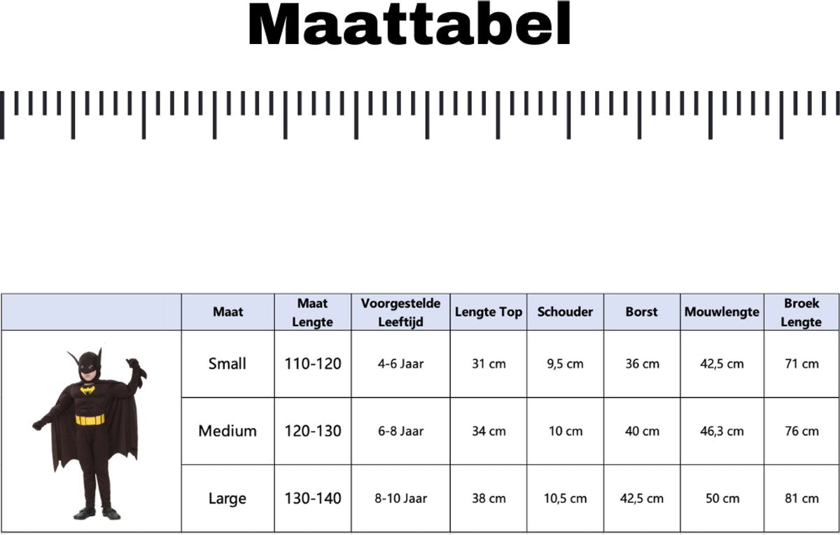 Superheld Verkleedpak met Spieren Kind Batman