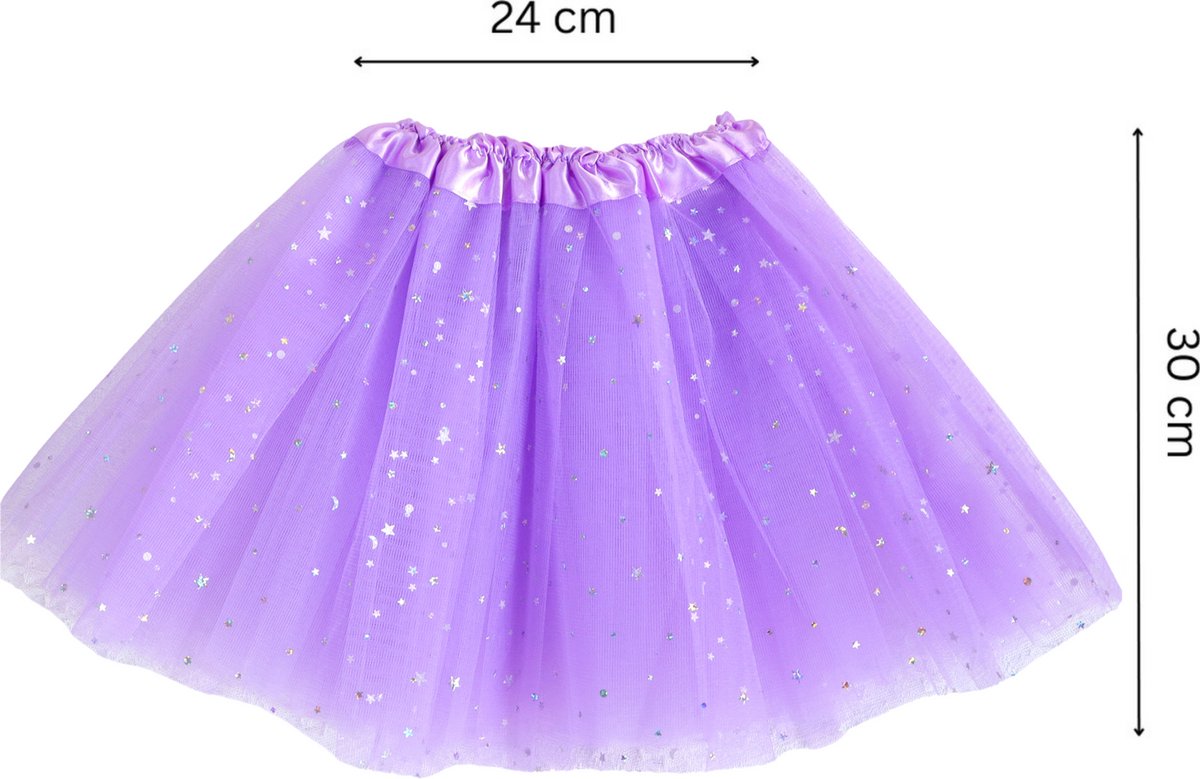 Paarse tutu met Vleugels en Staf