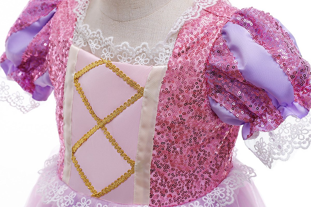 Rapunzel Prinsessenjurk roze en paars
