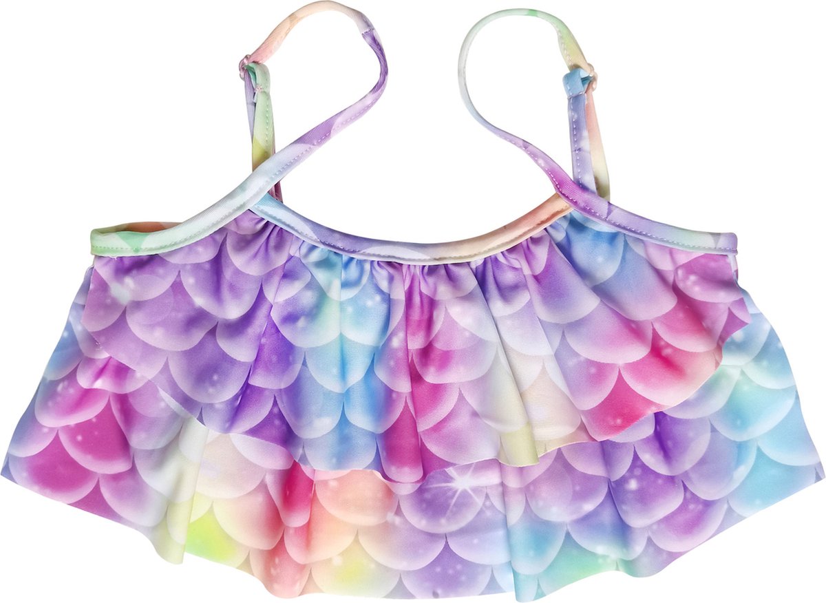 Zeemeerminstaart met bikini verkleed set Blauw, Paars en Roze