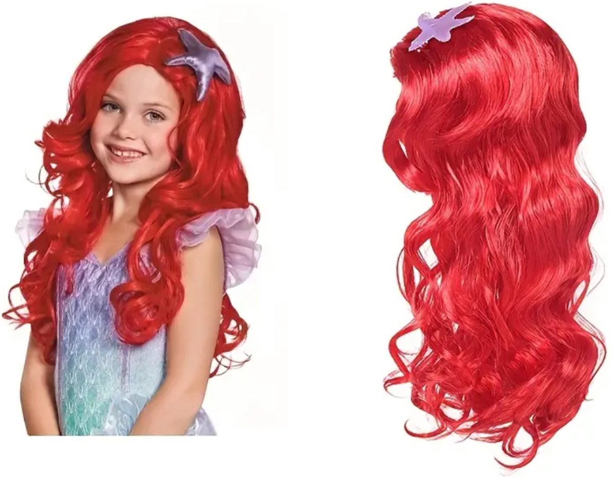 Kleine Zeemeermin Pruik Rood