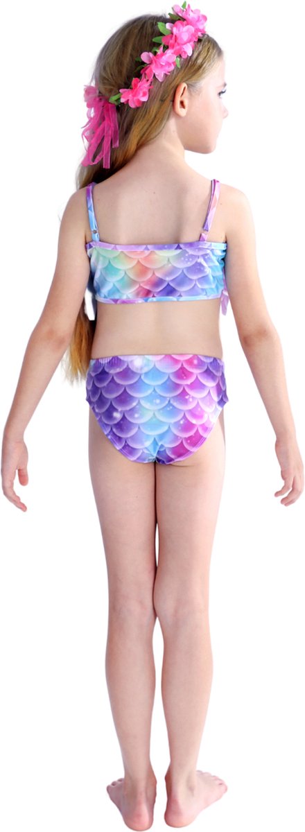 Zeemeerminstaart met bikini verkleed set Blauw, Paars en Roze