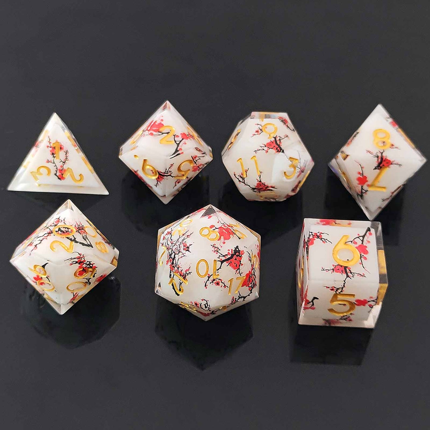 7 delige Resin Dice Set “Sakura Bloesem”