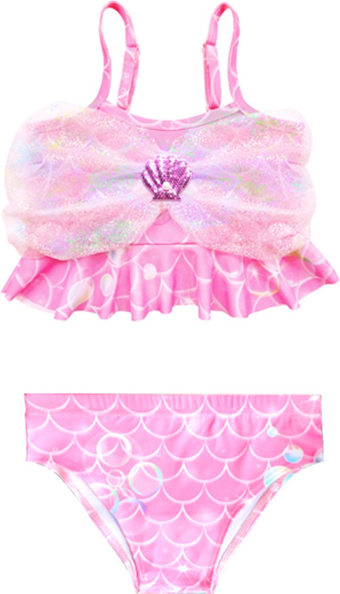 Zeemeerminstaart met bikini verkleed set Regenboog Kleuren met MONOVIN