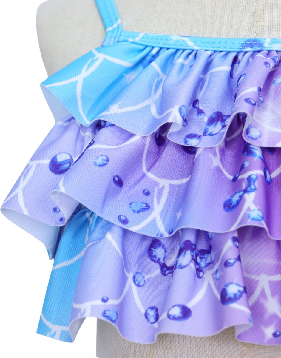 Zeemeerminstaart met bikini set Blauw en Paars met MONOVIN