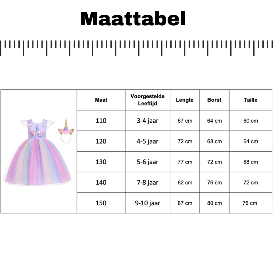 Paarse Eenhoorn Verkleed Jurk