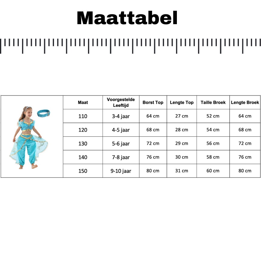 Jasmine Verkleed Kostuum met haarband