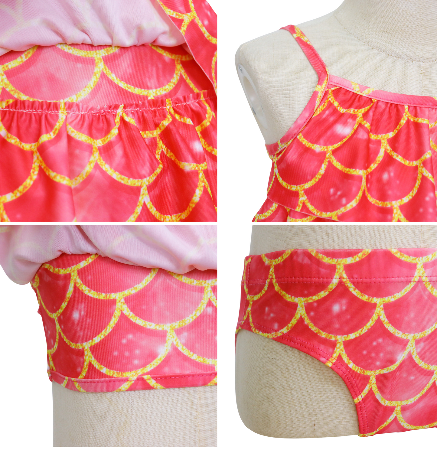 Zeemeerminstaart met bikini met MONOVIN verkleed set Oranje en Geel