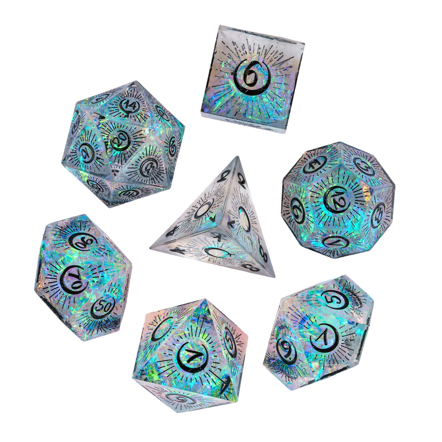 7 delige Resin Dice Set “Starlight Eclipse"