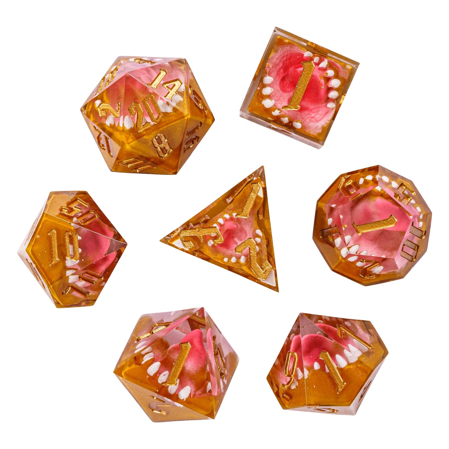 7 delige Resin Dice Set “Mimic’s Bite"
