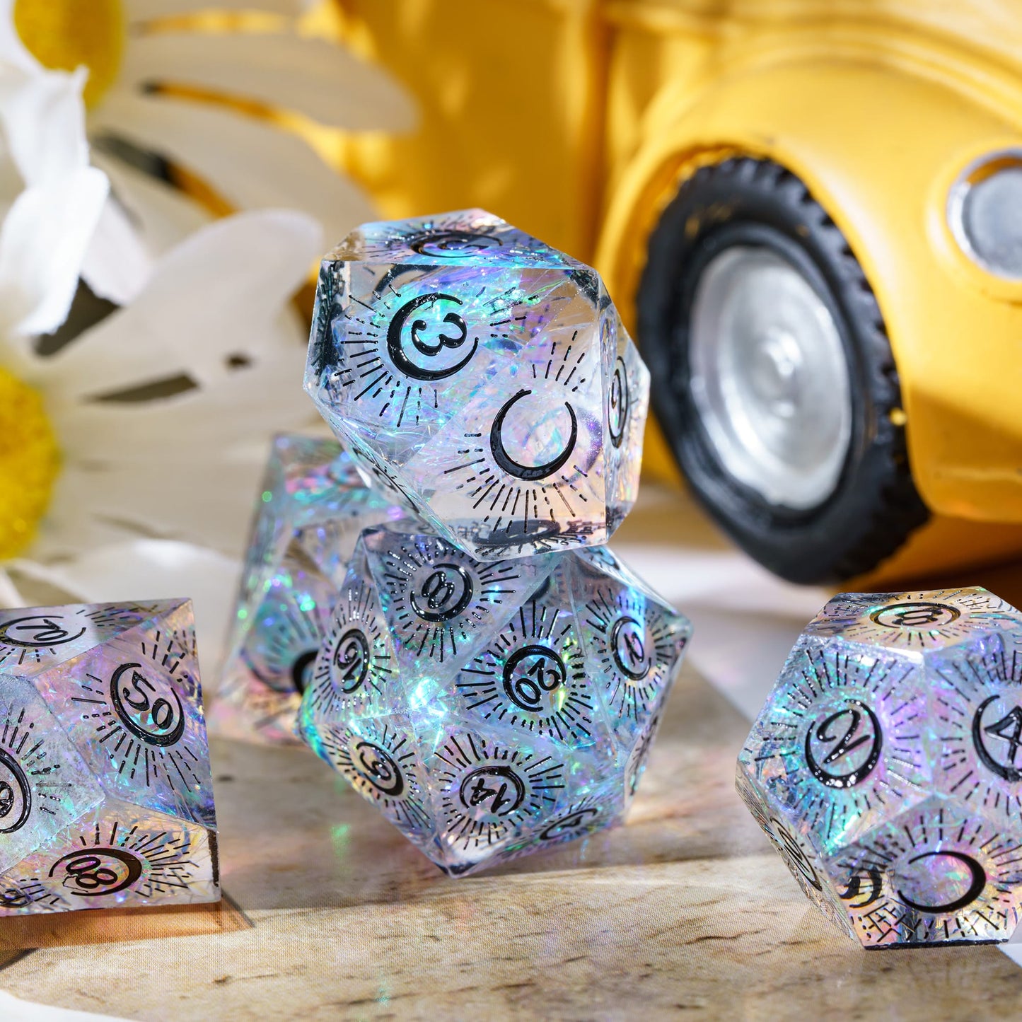 7 delige Resin Dice Set “Starlight Eclipse"