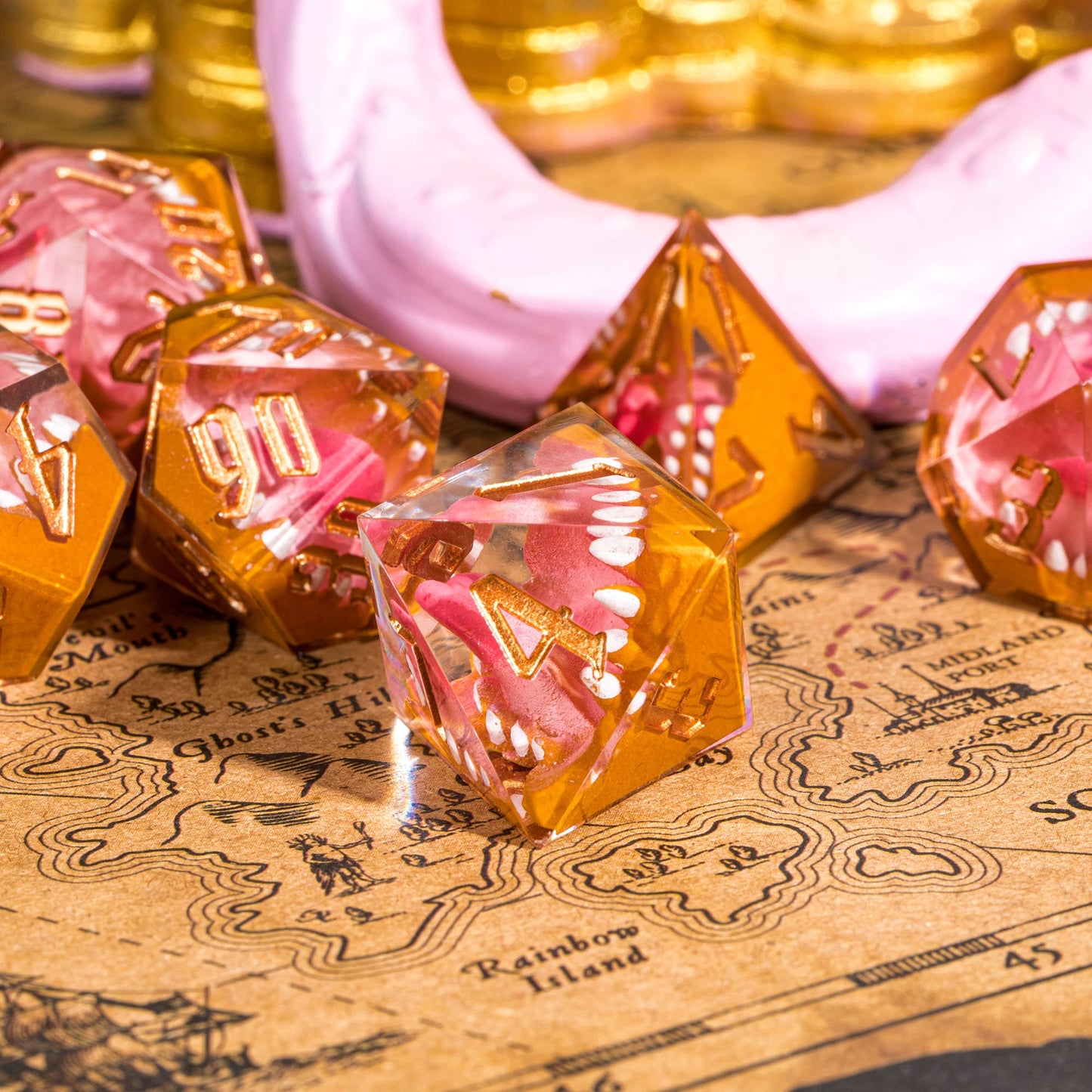 7 delige Resin Dice Set “Mimic’s Bite"