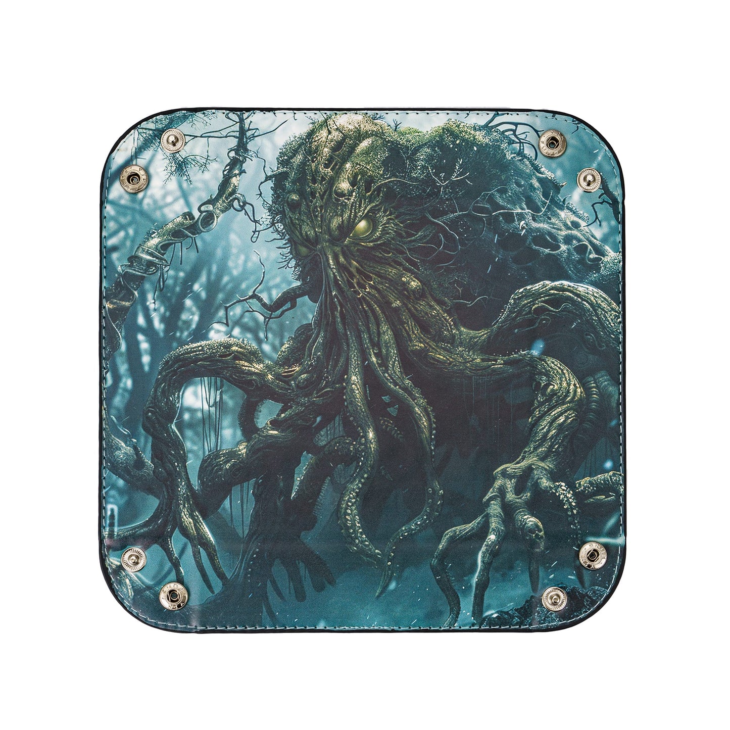Opvouwbare Dice Tray – Zwart Kunstleer | Voor Dungeons & Dragons & TTRPG Dobbelstenen Monster Blauw