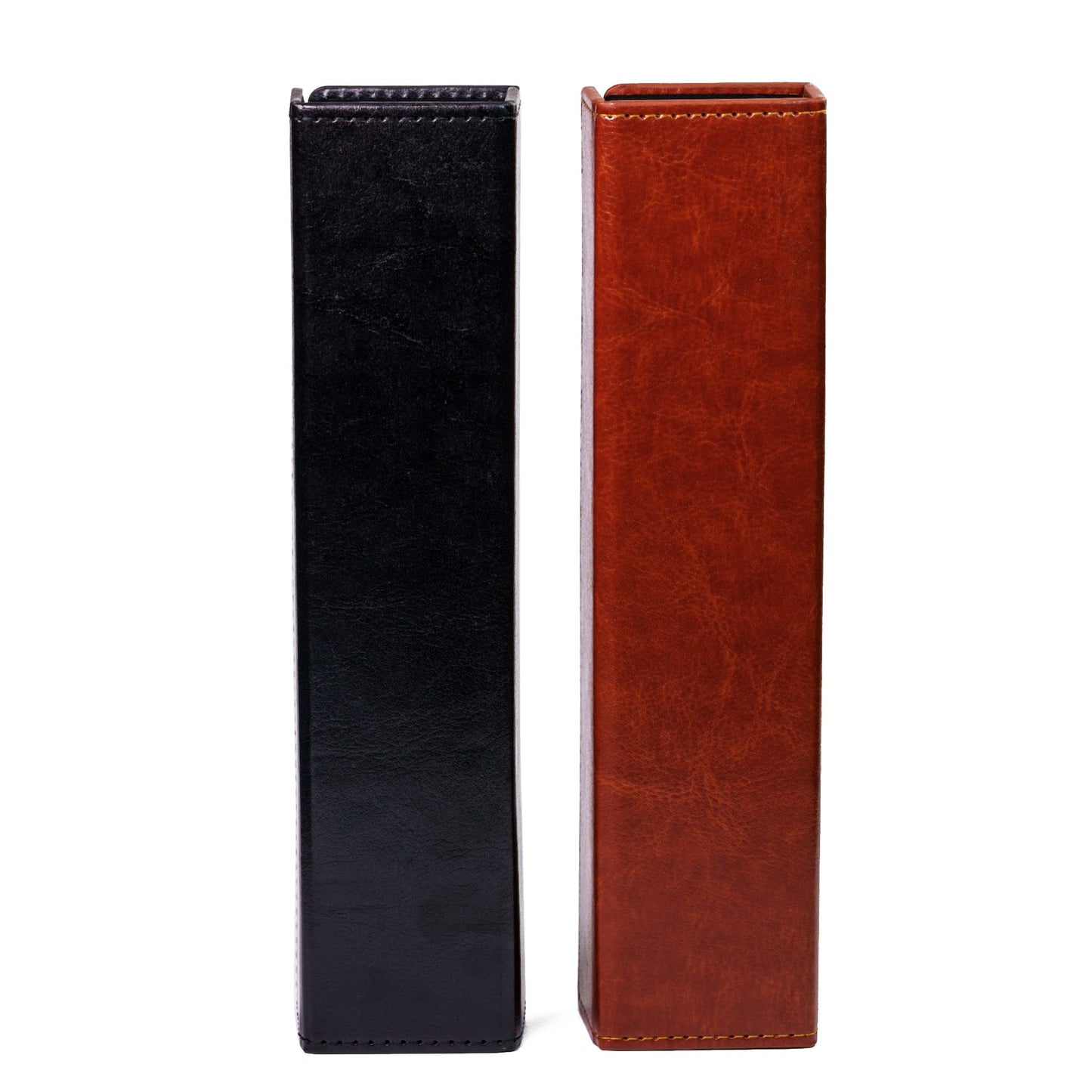 Luxe Dobbelsteen Bewaardoos – Langwerpig Ontwerp in Cognac Bruin Faux Leer | Voor Dungeons & Dragons (7-Delige Set)