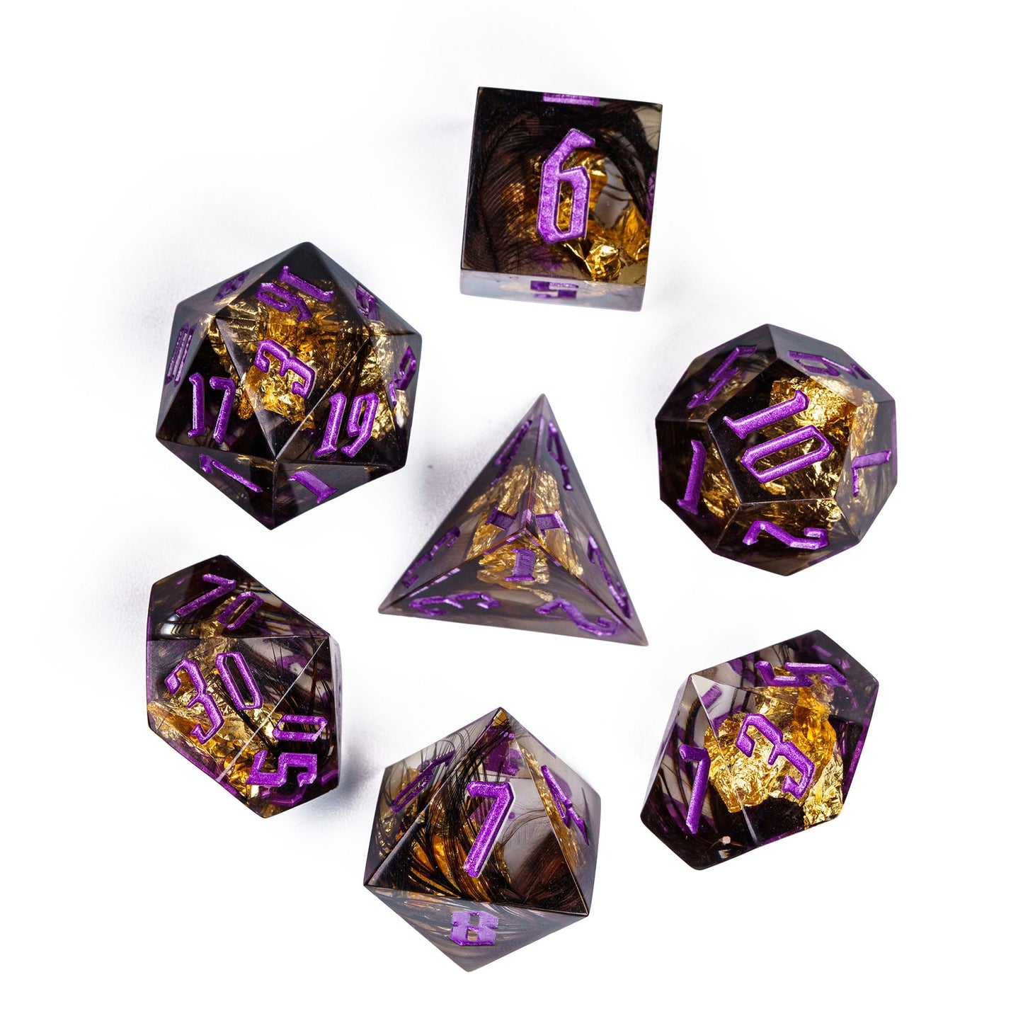 7 delige Resin Dice Set “Shadowflame Relic"