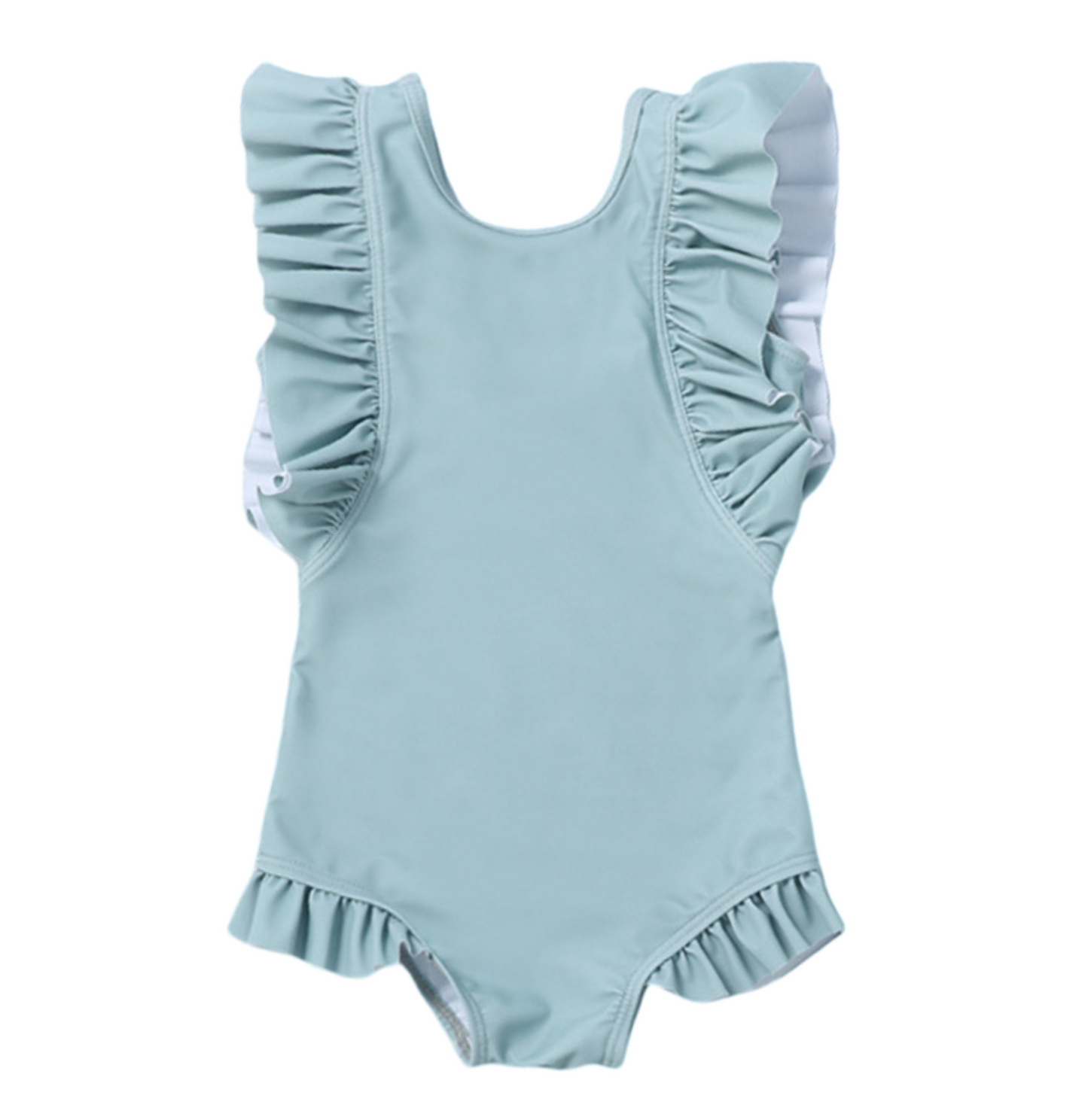 Badpak Korte Mouw Licht Blauw met Ruches Meisjes | Maat 1-6 Jaar
