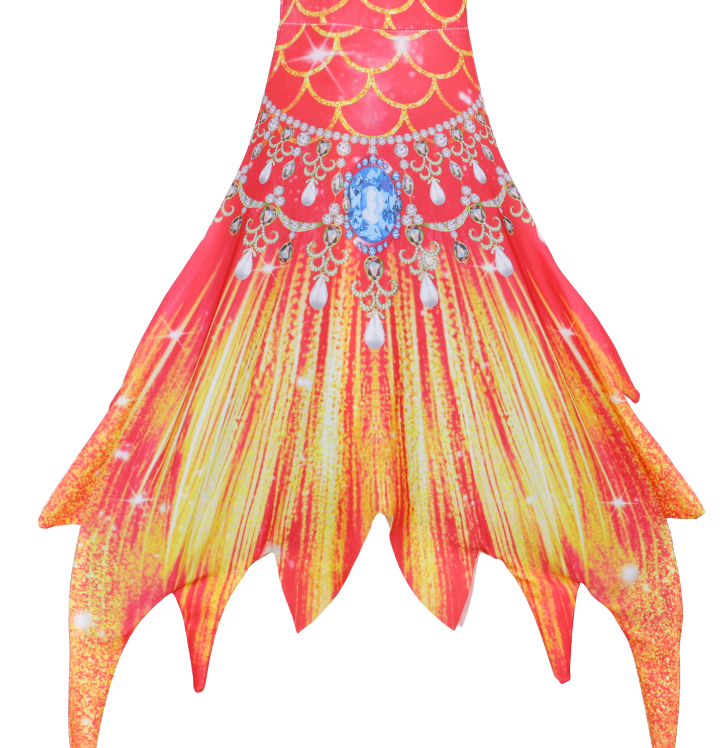 Zeemeerminstaart met bikini met MONOVIN verkleed set Oranje en Geel