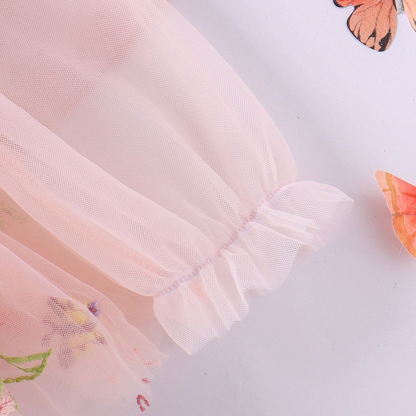 Baby Meisjes Prinsessenjurk met Bloemen en Haarband Zacht Roze
