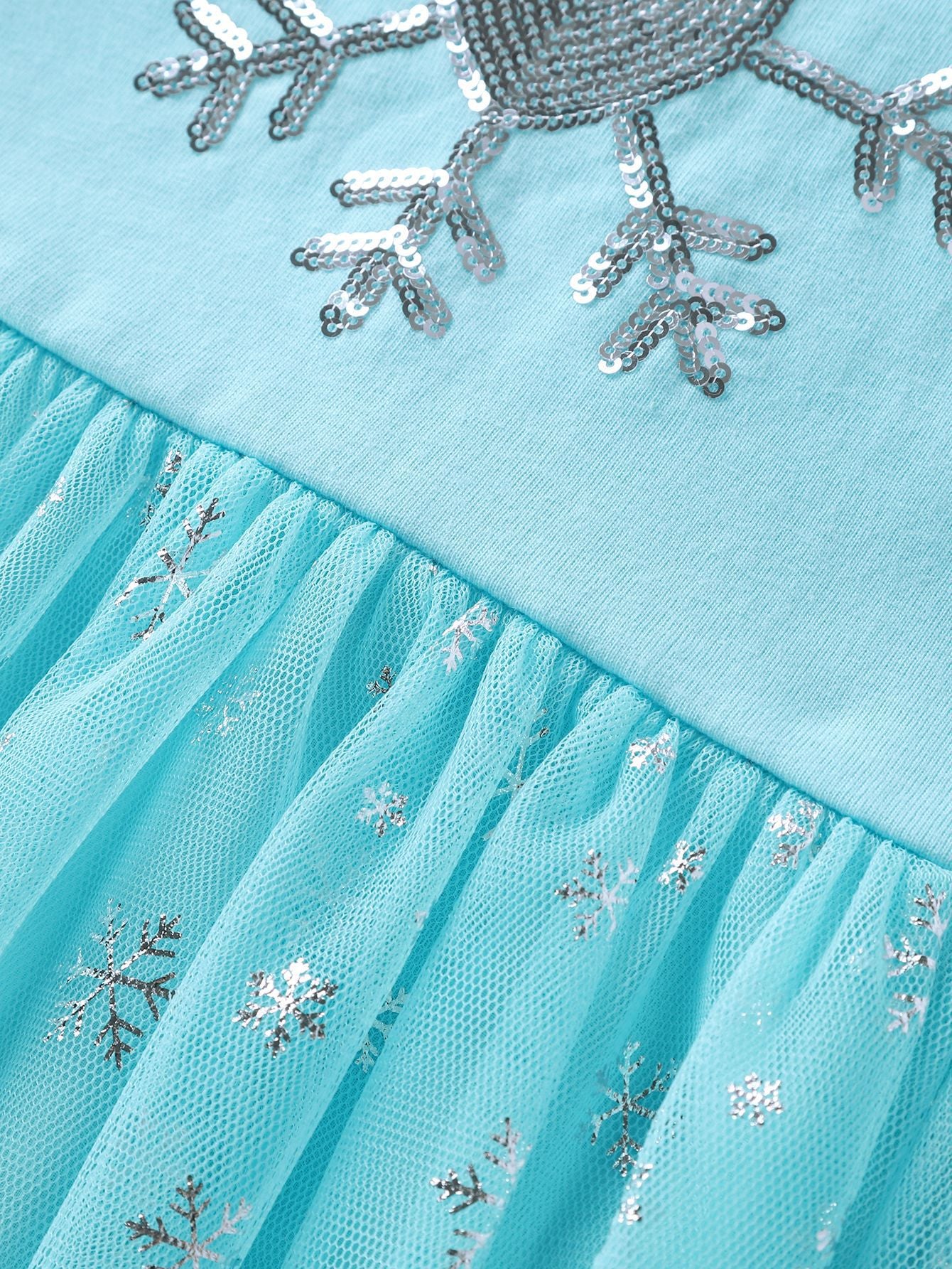 Comfortabele Prinsessenjurk voor Kinderen T-shirt Stof Licht Blauw