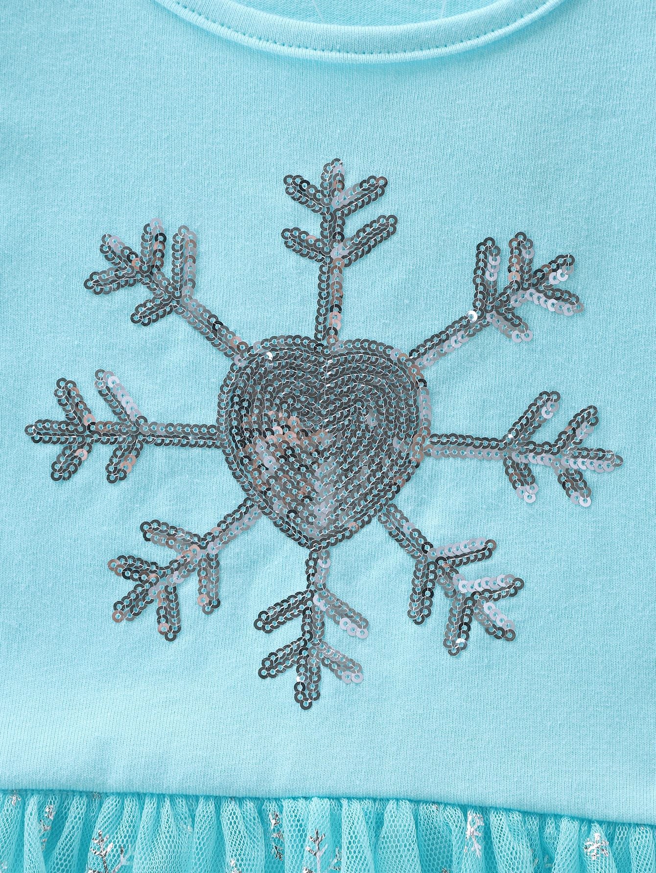 Comfortabele Prinsessenjurk voor Kinderen T-shirt Stof Licht Blauw