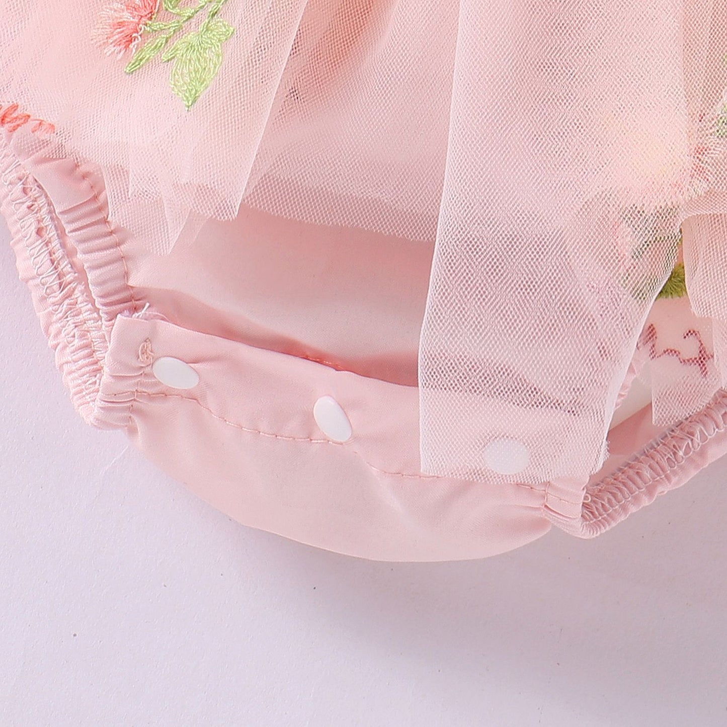 Baby Meisjes Prinsessenjurk met Bloemen en Haarband Zacht Roze