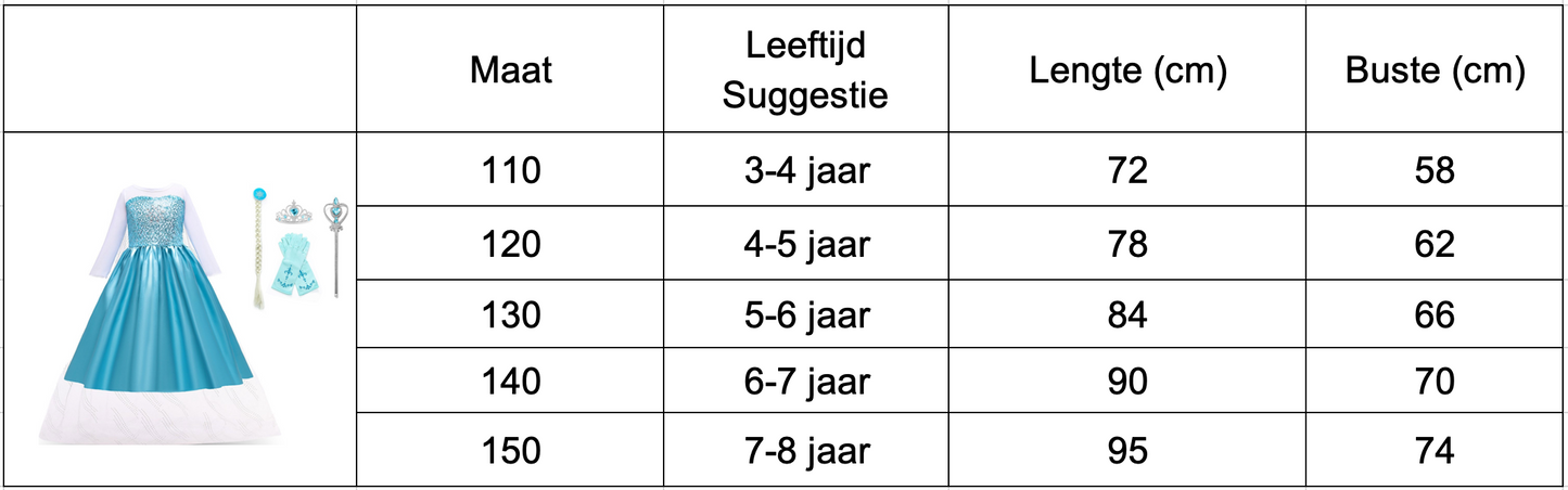 Blauwe Prinsessenjurk Meisje