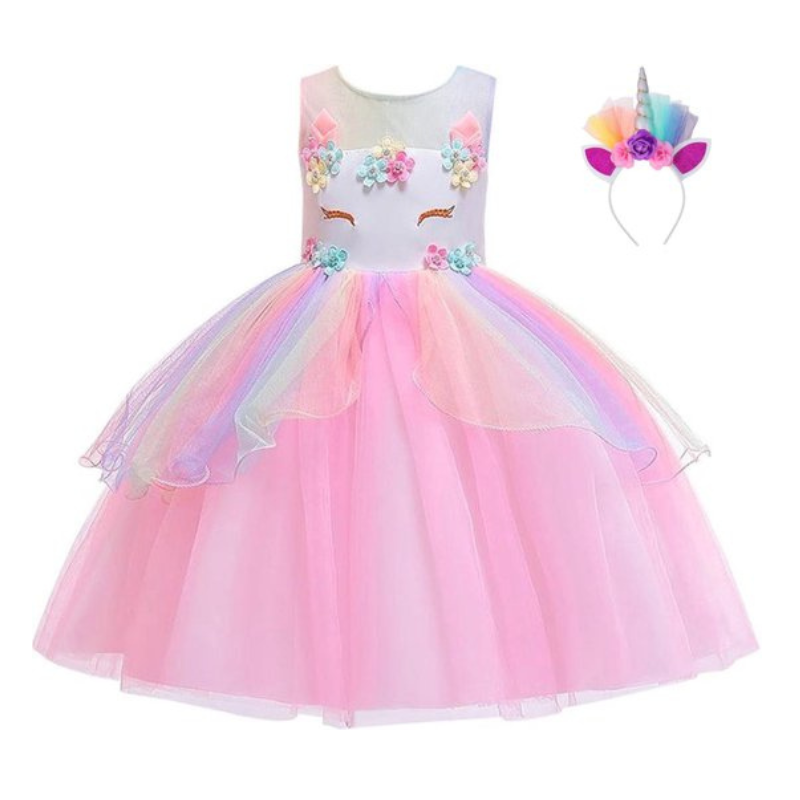 Unicorn Verkleedjurk met eenhoorn haarband
