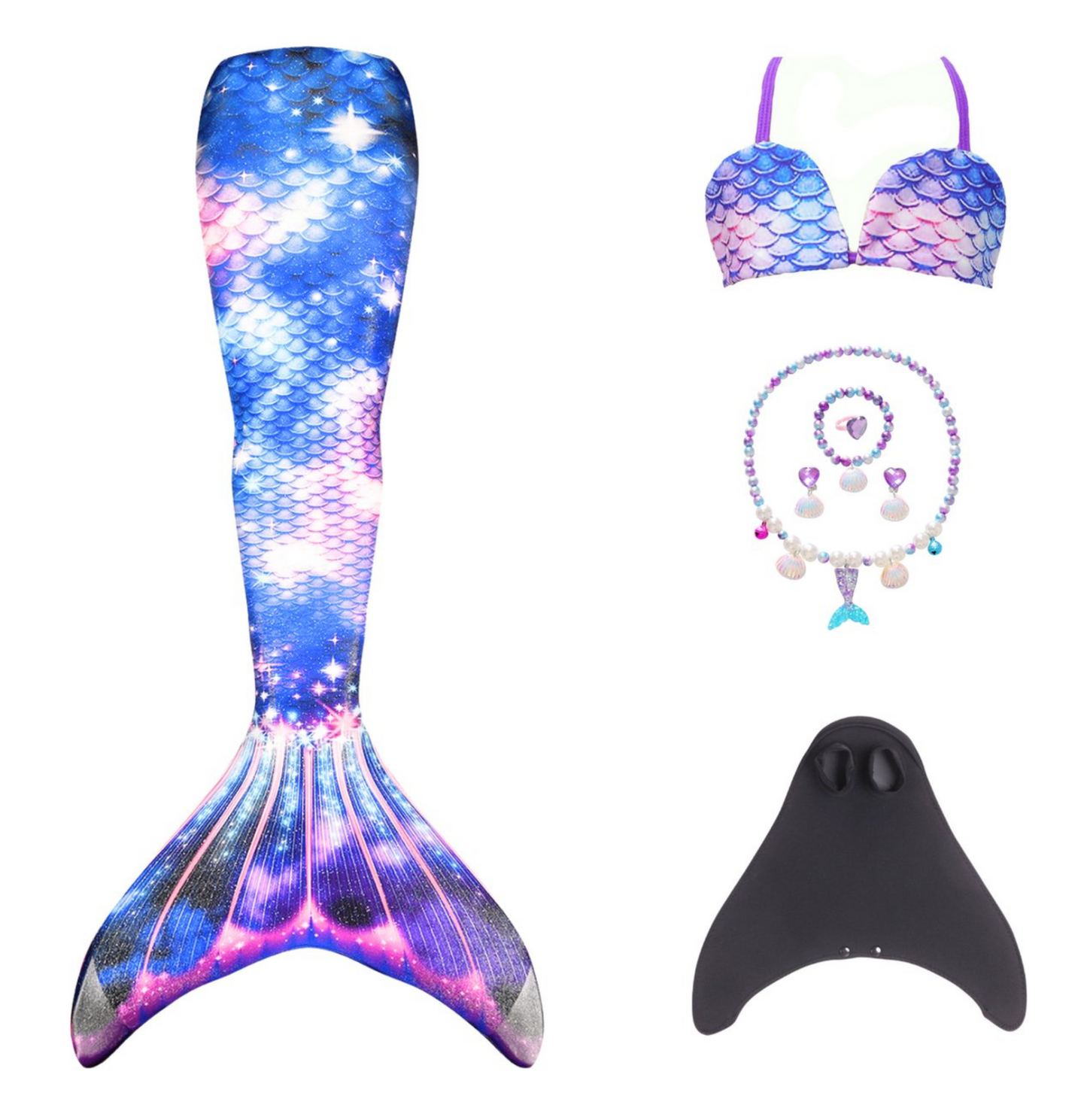 Lunar Zeemeerminstaart met bikini top en Accessoires met MONOVIN