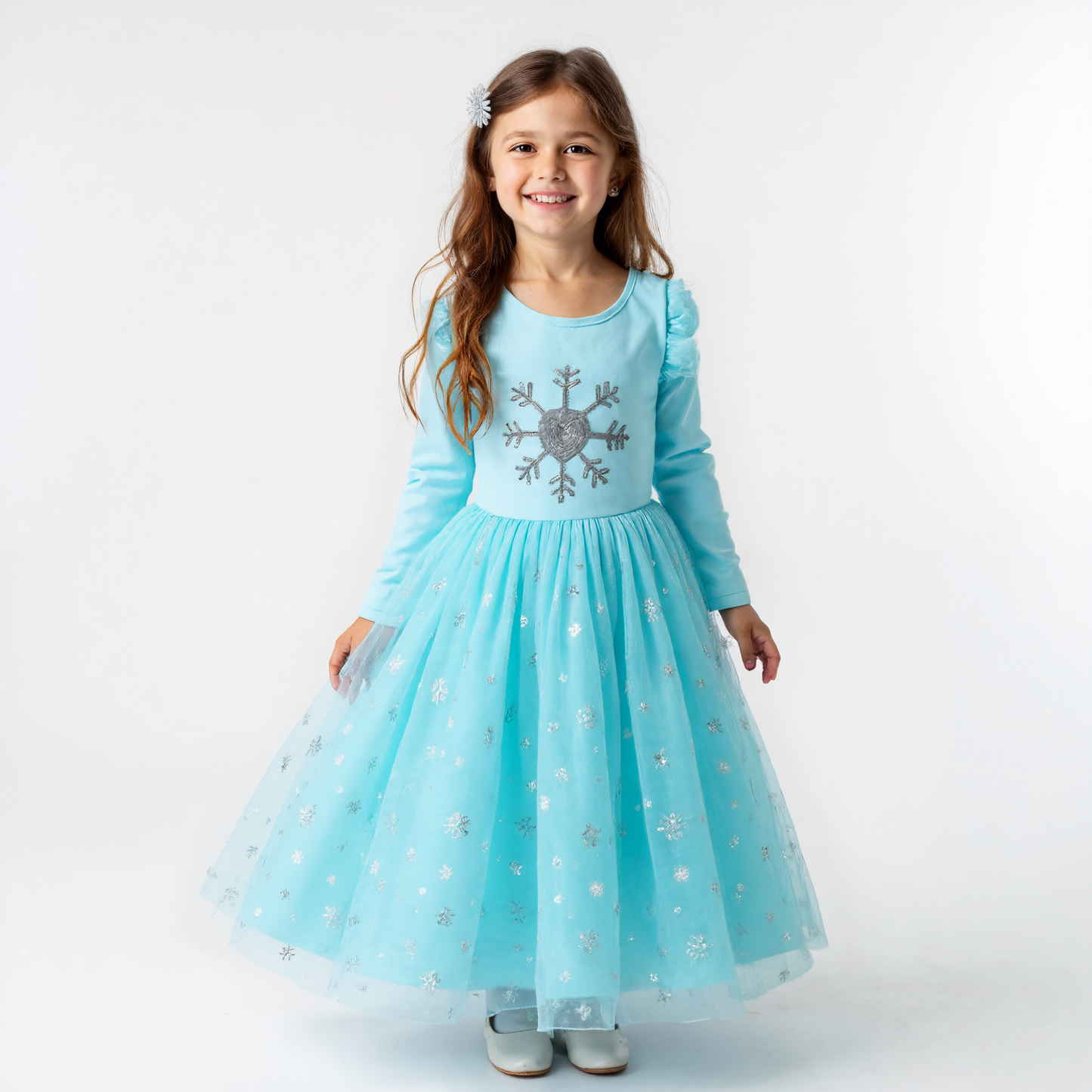 Comfortabele Prinsessenjurk voor Kinderen T-shirt Stof Licht Blauw