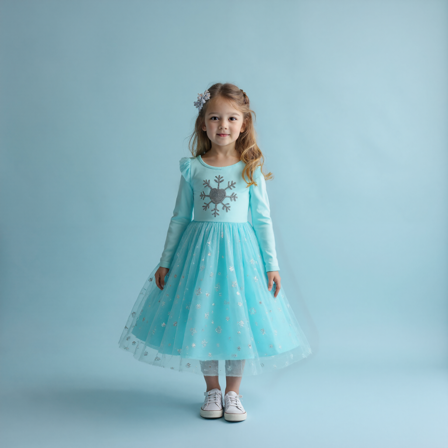 Comfortabele Prinsessenjurk voor Kinderen T-shirt Stof Licht Blauw