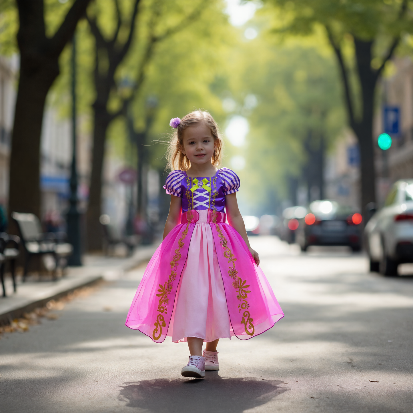 Rapunzel Prinsessenjurk meisje Korte Mouw