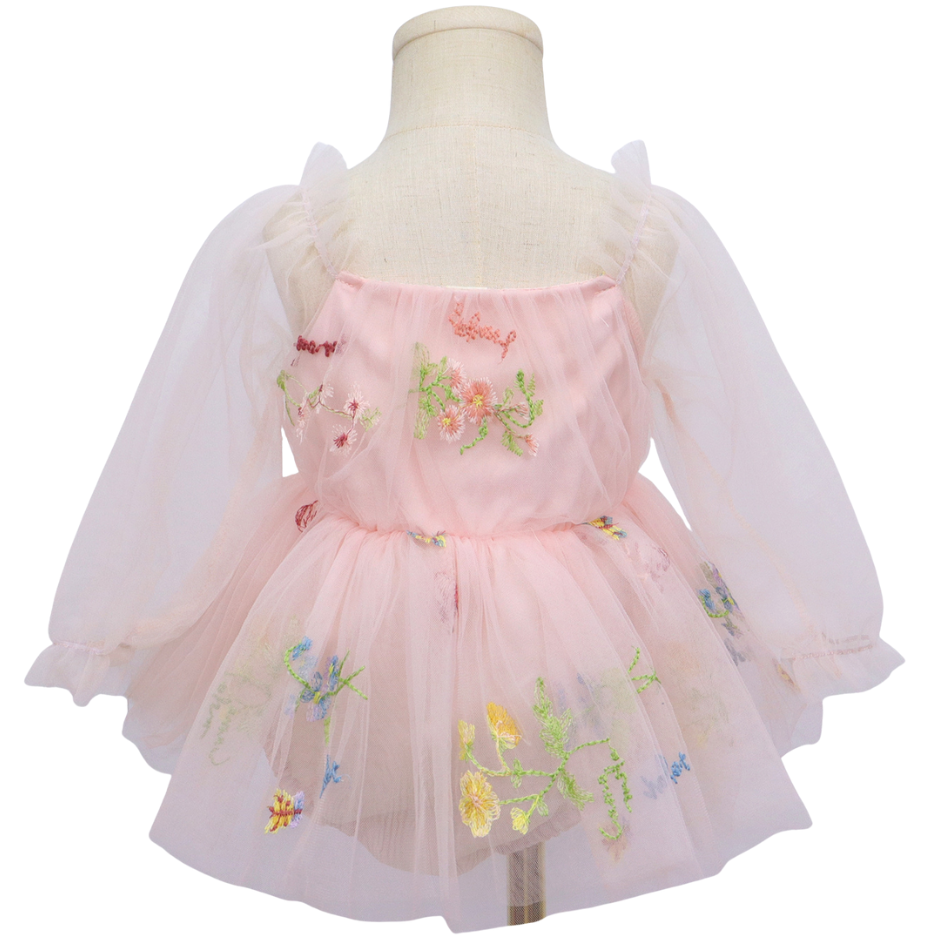 Baby Meisjes Prinsessenjurk met Bloemen en Haarband Zacht Roze