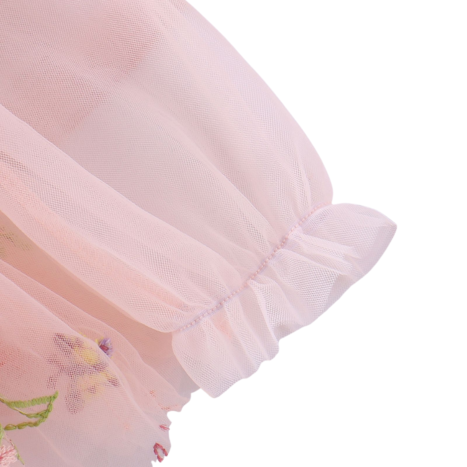 Baby Meisjes Prinsessenjurk met Bloemen en Haarband Zacht Roze